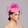 Hats | Women’s Mesh With Faux Feather/Flower/Veil Kentucky Derby Pillbox Hats/Fascinators With Clip Pink – Girls