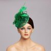 Hats | Women’s Mesh With Faux Feather/Lace Kentucky Derby Fascinators With Clip Green – Girls