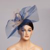 Hats | Women’s Mesh With Flower Kentucky Derby Fascinators With Clip Dark Navy – Girls