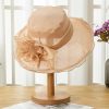 Hats | Women’s Packable Summer Organza Flower Holiday Sun Church Hats Khaki – Girls