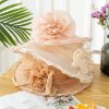 Hats | Women’s Packable Summer Organza Flower Holiday Sun Church Hats Khaki – Girls