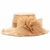 Hats | Women’s Packable Summer Organza Flower Holiday Sun Church Hats Khaki – Girls