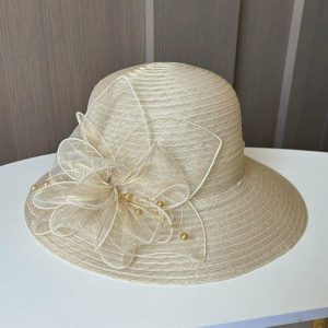 Hats | Women’s Polyester With Flower Kentucky Derby Church Hats Beige – Girls