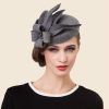 Hats | Women’s Polyester With Flower Kentucky Derby Pillbox Hats/Fascinators With Clip Gray – Girls