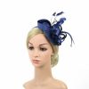 Hats | Women’s Polyester/Satin With Faux Feather Kentucky Derby Fascinators With Headband Dark Blue – Girls