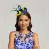 Hats | Women’s Polyester/Satin With Faux Feather Kentucky Derby Fascinators With Headband Dark Blue – Girls