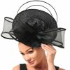 Hats | Women’s Sinamay Bowknot Kentucky Derby Fascinators With Clip Black – Girls