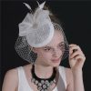 Hats | Women’s Sinamay Bowknot Veil Kentucky Derby Pillbox Hats Fascinators With Clip White – Girls