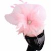 Hats | Women’s Sinamay Flower Faux Feather Kentucky Derby Pillbox Hats Fascinators With Headband Burgundy – Girls