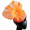 Hats | Women’s Sinamay Flower Faux Feather Kentucky Derby Pillbox Hats Fascinators With Headband Burgundy – Girls