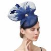 Hats | Women’s Sinamay Flower Faux Feather Kentucky Derby Pillbox Hats Fascinators With Headband Burgundy – Girls