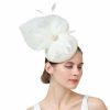 Hats | Women’s Sinamay Flower Faux Feather Kentucky Derby Pillbox Hats Fascinators With Headband Burgundy – Girls