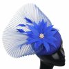 Hats | Women’s Sinamay Flower Faux Feather Kentucky Derby Pillbox Hats Fascinators With Headband Burgundy – Girls