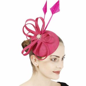 Hats | Women’s Sinamay Kentucky Derby Pillbox Hats/Fascinators With Clip Rose – Girls