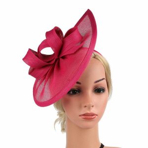 Hats | Women’s Sinamay With Bowknot Kentucky Derby Saucer Hats/Fascinators With Clip/Headband Rose – Girls