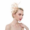 Hats | Women’s Sinamay With Bowknot/Faux Feather Kentucky Derby Fascinators With Clip/Headband Orange – Girls