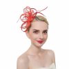 Hats | Women’s Sinamay With Bowknot/Faux Feather Kentucky Derby Fascinators With Clip/Headband Orange – Girls