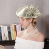 Hats | Women’s Sinamay With Bowknot/Rhinestone Kentucky Derby Saucer Hats/Fascinators With Headband Champagne – Girls