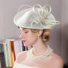 Hats | Women’s Sinamay With Bowknot/Rhinestone Kentucky Derby Saucer Hats/Fascinators With Headband Champagne – Girls