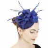 Hats | Women’s Sinamay With Faux Feather Kentucky Derby Pillbox Hats/Fascinators With Clip Royal Blue – Girls