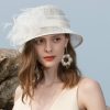 Hats | Women’s Sinamay With Faux Feather/Flower Kentucky Derby Cloche Hats/Church Hats Champagne – Girls