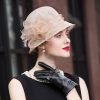 Hats | Women’s Sinamay With Faux Feather/Flower Kentucky Derby Cloche Hats/Church Hats Champagne – Girls