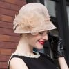 Hats | Women’s Sinamay With Faux Feather/Flower Kentucky Derby Cloche Hats/Church Hats Champagne – Girls