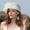 Hats | Women’s Sinamay With Faux Feather/Flower Kentucky Derby Cloche Hats/Church Hats Champagne – Girls