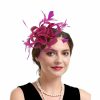 Hats | Women’s Sinamay With Faux Feather/Flower Kentucky Derby Fascinators With Clip/Headband Black – Girls