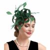 Hats | Women’s Sinamay With Faux Feather/Flower Kentucky Derby Fascinators With Clip/Headband Black – Girls