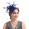 Hats | Women’s Sinamay With Faux Feather/Flower Kentucky Derby Fascinators With Clip/Headband Black – Girls