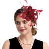 Hats | Women’s Sinamay With Faux Feather/Flower Kentucky Derby Fascinators With Clip/Headband Black – Girls