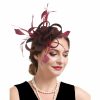 Hats | Women’s Sinamay With Faux Feather/Flower Kentucky Derby Fascinators With Clip/Headband Black – Girls