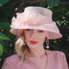 Hats | Women’s Sinamay With Flower Kentucky Derby Church Hats Pink – Girls