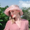 Hats | Women’s Sinamay With Flower Kentucky Derby Church Hats Pink – Girls