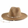 Hats | Women’s Summer Raffia Beaded Band Beach Holiday Sun Protection Straw Hats Beige – Girls