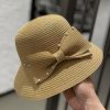 Hats | Women’s Summer Straw Bowknot Pearl Holiday Sun Hats Khaki – Girls