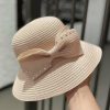 Hats | Women’s Summer Straw Bowknot Pearl Holiday Sun Hats Khaki – Girls