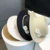 Hats | Women’s Summer Straw Flower Pearl Holiday Sun Boater Hats Beige – Girls