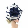 Hats | Women’s Vintage Polyester/Sinamay With Faux Feather Kentucky Derby Saucer Hats With Headband Blue – Girls