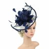 Hats | Women’s Vintage Polyester/Sinamay With Faux Feather Kentucky Derby Saucer Hats With Headband Blue – Girls