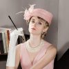 Hats | Women’s Vintage Sinamay With Faux Feather/Flower Kentucky Derby Church Hats Pearl Pink – Girls