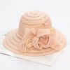 Hats | Women’s Wide Brim Acrylic Fabric With Flower Kentucky Derby Church Hats Khaki – Girls