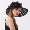 Hats | Women’s Wide Brim Acrylic Fabric With Flower Kentucky Derby Church Hats Khaki – Girls