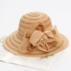 Hats | Women’s Wide Brim Acrylic Fabric With Flower Kentucky Derby Church Hats Khaki – Girls