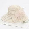 Hats | Women’s Wide Brim Acrylic Fabric With Flower Kentucky Derby Church Hats Khaki – Girls