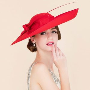 Hats | Women’s Wide Brim Bowknot Sinamay Kentucky Derby Church Hats Red – Girls