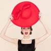 Hats | Women’s Wide Brim Bowknot Sinamay Kentucky Derby Church Hats Red – Girls