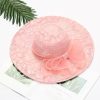 Hats | Women’s Wide Brim Chiffon/Lace With Flower Kentucky Derby Church Hats Blue – Girls