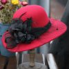 Hats | Women’s Wide Brim Felt With Flower Kentucky Derby Church Hats Black – Girls